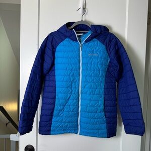 Columbia Kids Powder Lite Hooded Puffer Jacket Coat Dark Sapphire Blue Teal‎ XL